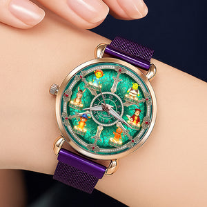Legendary Swamp Friends Mesh Strap Quartz Watch – Personalized Gift for Animation Lovers 03tgqn210725-Homacus