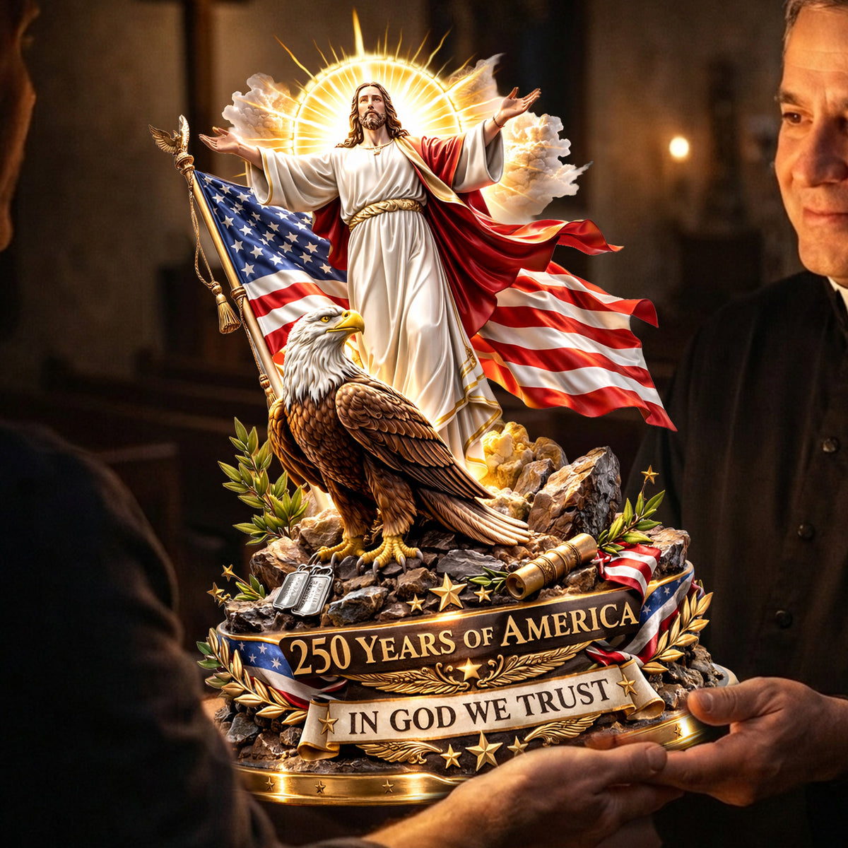 United In Faith 250 Years Anniversary Light Box - Personalized Gift For Christian 03TYLU030326-Homacus