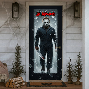 Dark Horror Villains Door Cover - Personalized Gift For Horror Fans 01PGLU210825-Homacus