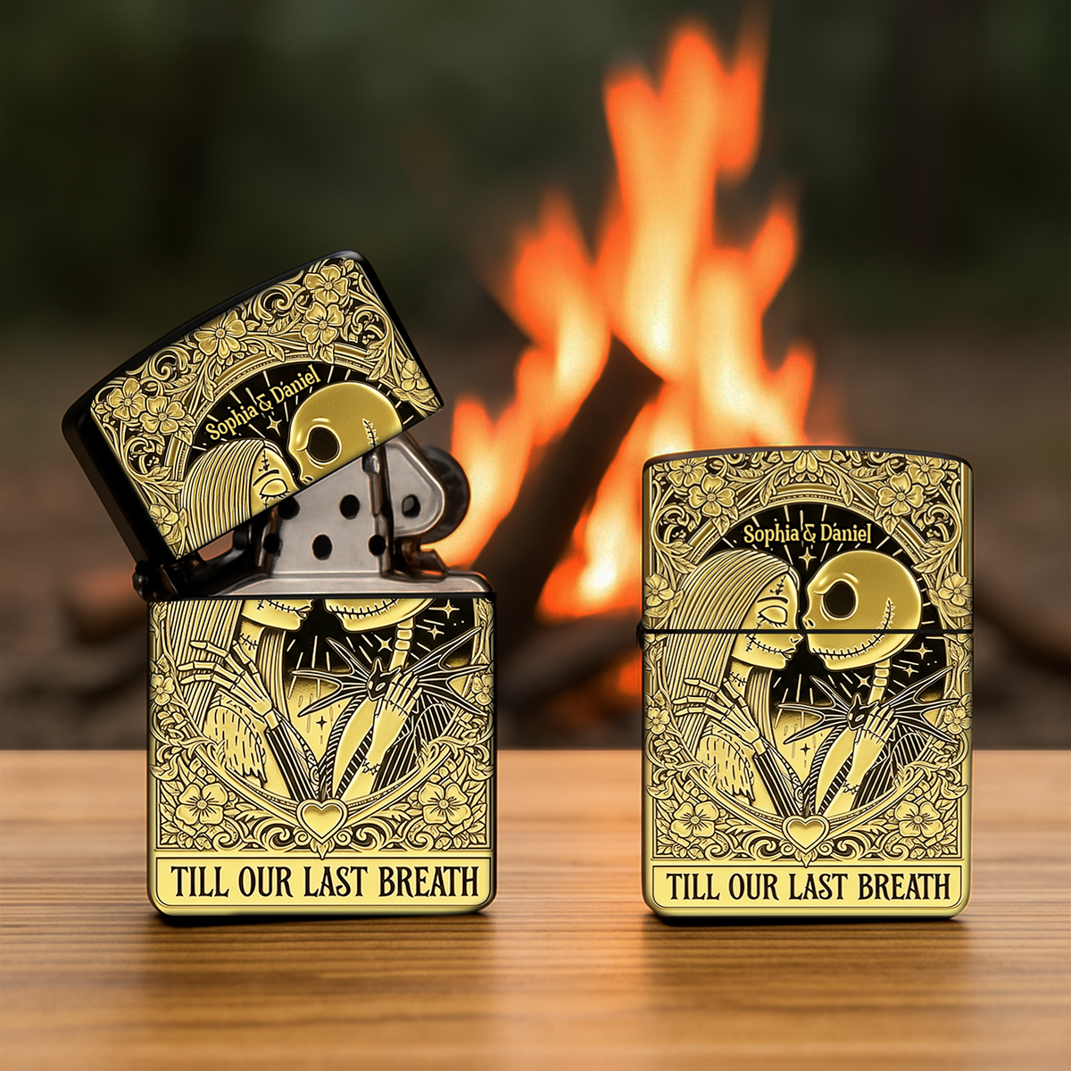 You and Me, Till Our Last Breath - Skeleton Couple Lighter - Personalized Gift For Couple-Homacus