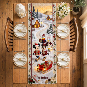 Christmas Mouse Family Table Runner - Personalized Gifts For Family 01pgqn290826-Homacus