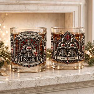 Knight Brother Drinking Glass - Personalized Gifts For Brothers 02padt231026