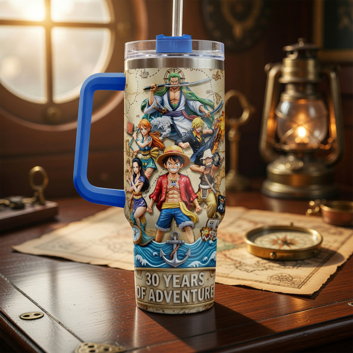 30 Years Of Adventure Tumbler With Handle - Personalized Gifts For Anime Lover 01toqn160626-Homacus