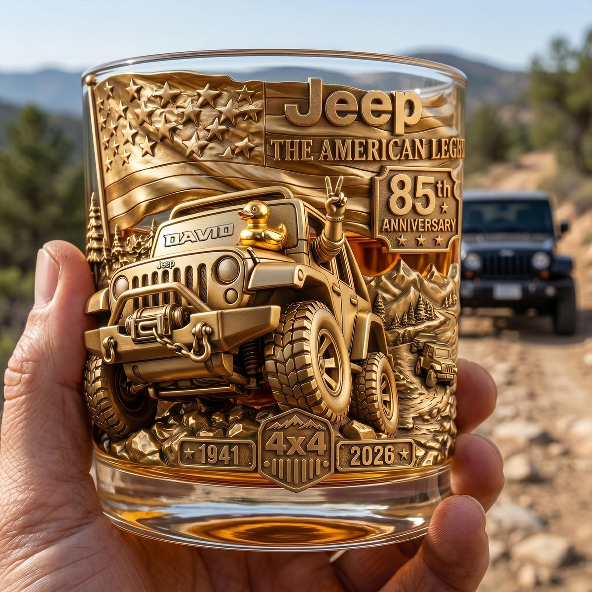 85th Anniversary Off-Road Round Glass - Personalized Gifts For Off-Road Lovers 03qhlu090626-Homacus