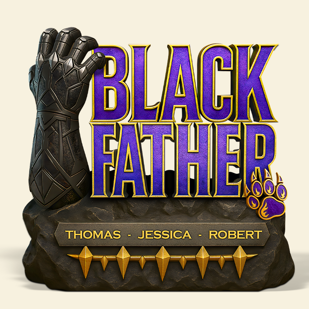 Black Father Plaque - Personalized Gifts For Dad 01hupu080525-Homacus