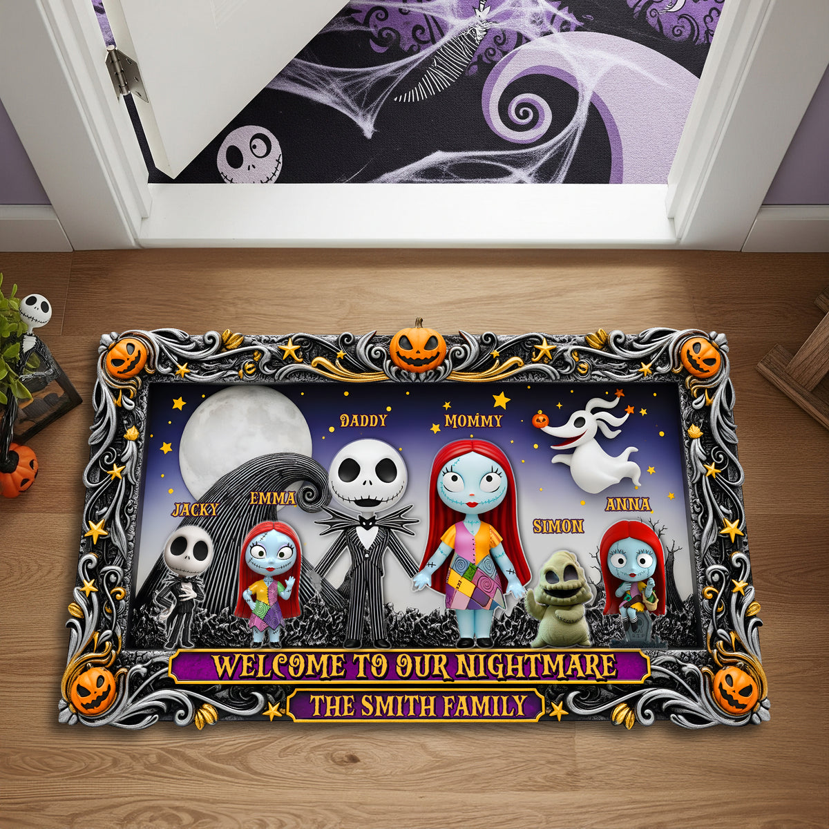 Welcome Creepy Family Doormat - Personalized Halloween Gifts For Family 04HULU030925-Homacus
