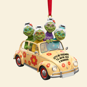 Old Best Friends On Car Personalized Funny Gifts For Besties Christmas Ornament-Homacus
