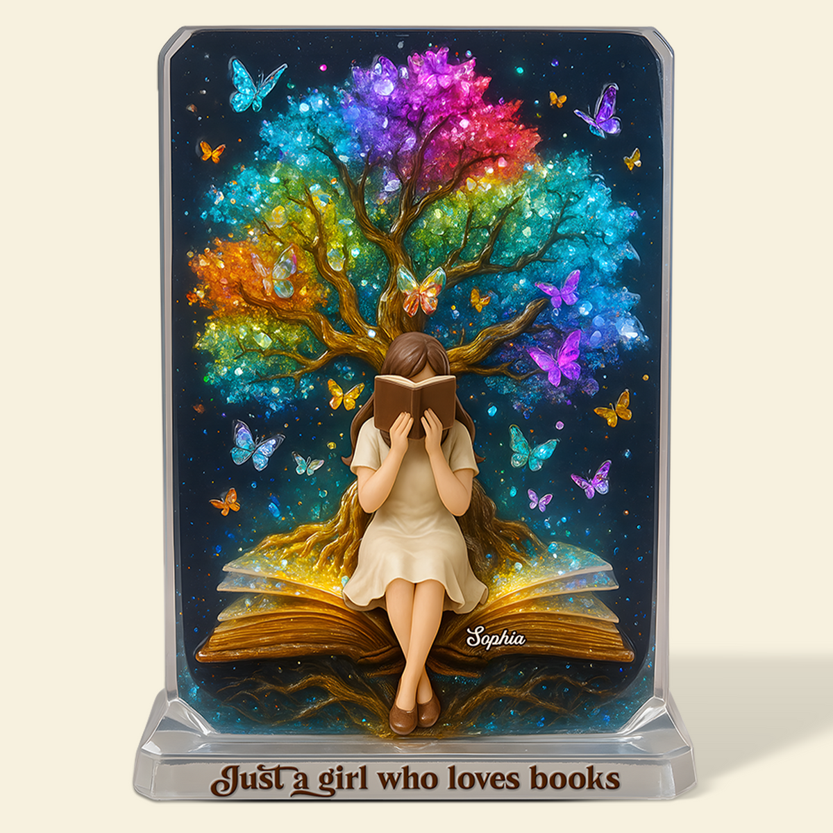 Reading Girl Acrylic Plaque - Personalized Gifts For Book Lovers 01topu160625-Homacus