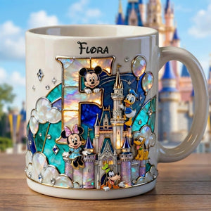 Shimmering Fairytale Alphabet Initial Letter Mug, Personalized Gifts 04qhtn140126-Homacus