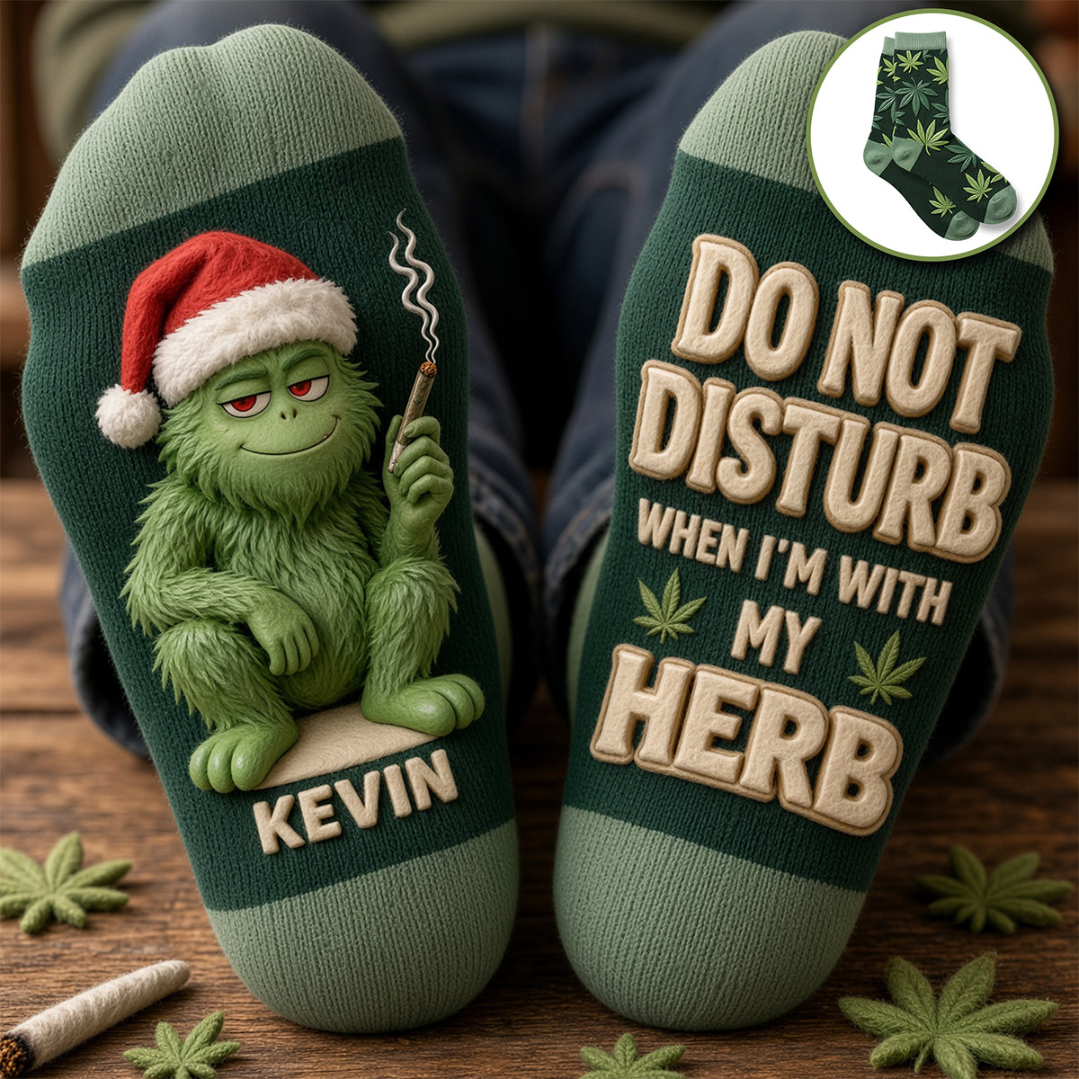I'm With My Herbs Middle Tube Socks - Personalized Gifts For Stoner Socks 04TOTA190926