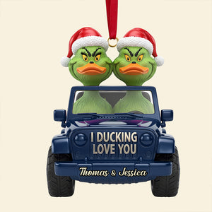 Green Duck Couple Acrylic Ornament – Personalized Gifts for Couples 01NADT221125-Homacus