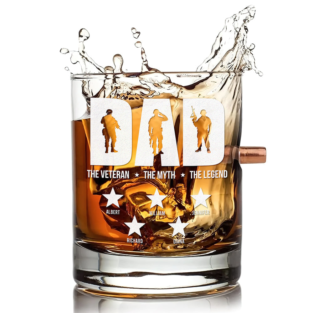 Veteran Dad Bullet Glass - Personalized Gifts For Dad 05acqn170525-Homacus
