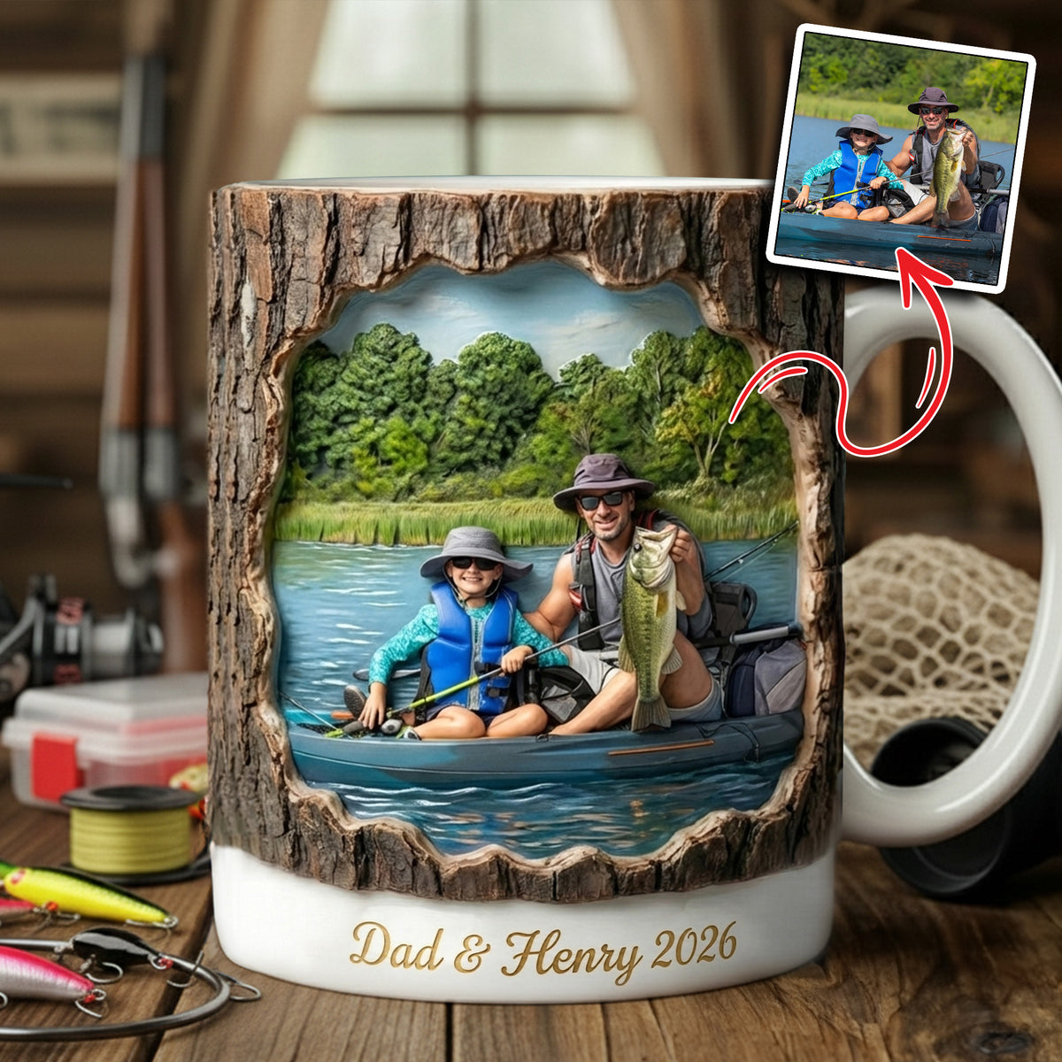 Fishing Coffee Mug Custom Photo Gifts For Fishing Lovers 03HULU311225-Homacus