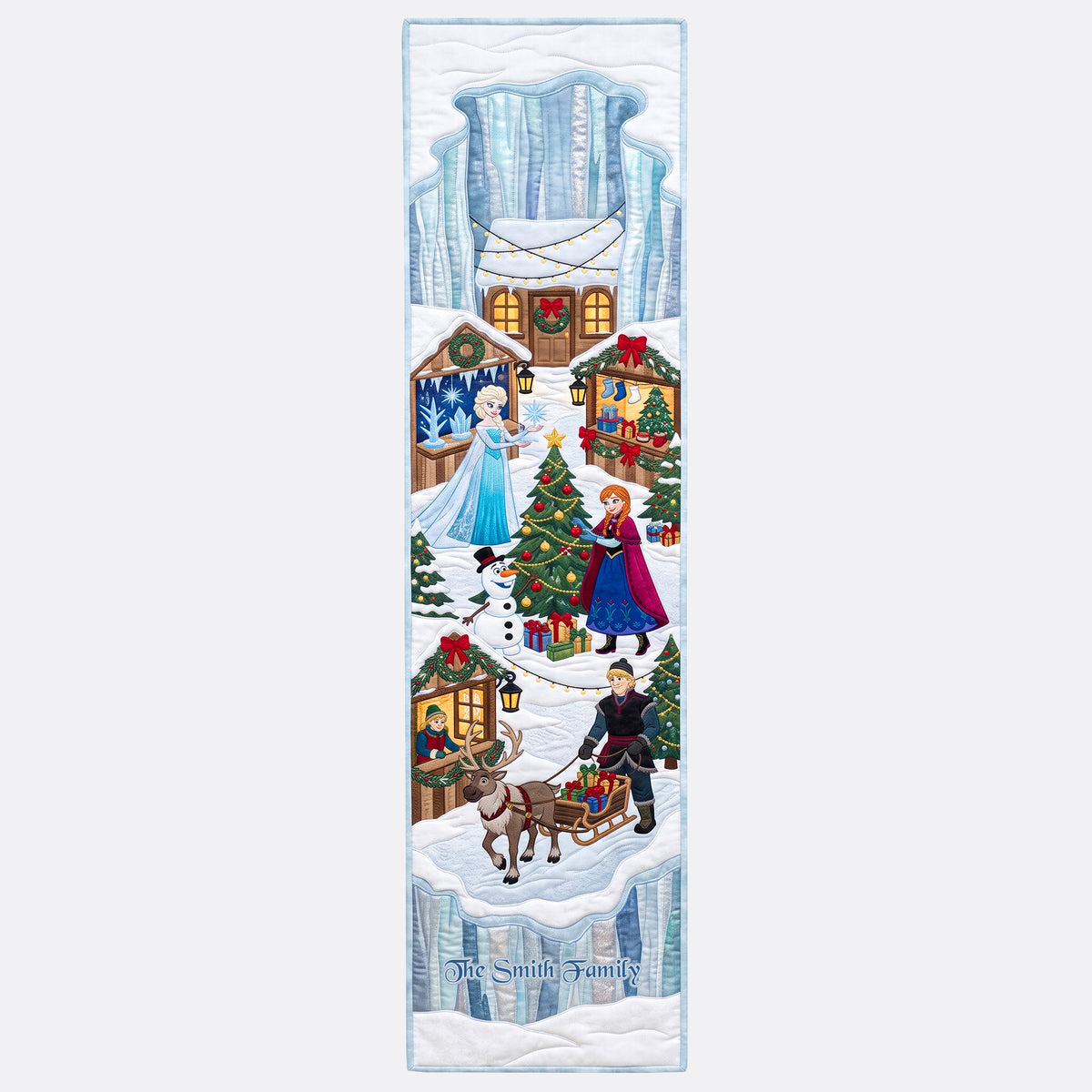 Festive Winter Village Table Runner - Personalized Gift For Family 01HAQN210826