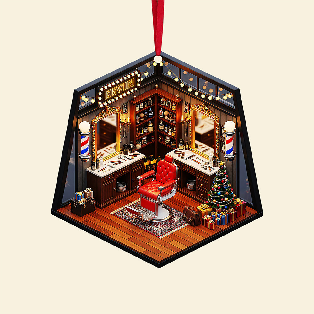 Barber Shop Miniature Ornament - Personalized Gifts For Barbers 04pgta120825-Homacus