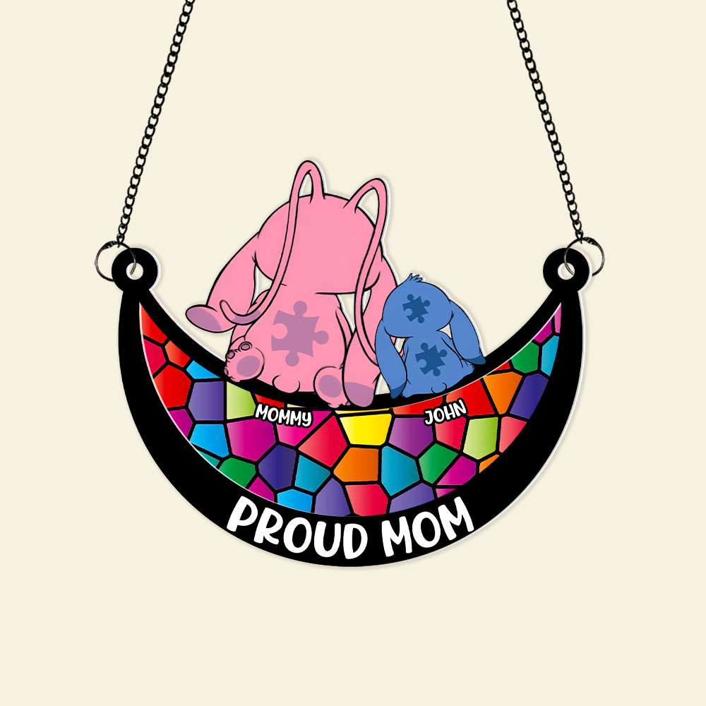 Personalized Gifts For Mom Window Hanging Suncatcher Ornament Autism Mom And Kid 02OHMH190225-Homacus