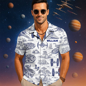 Galactic Toile Hawaiian Shirt - Personalized Gifts For Galaxy Lovers 02naqn040725-Homacus