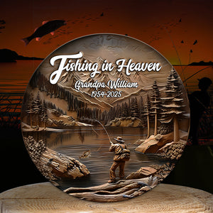Personalized Memorial Gifts For Fishing Lovers Metal Sign 02kalu240325 Fishing In Heaven-Homacus