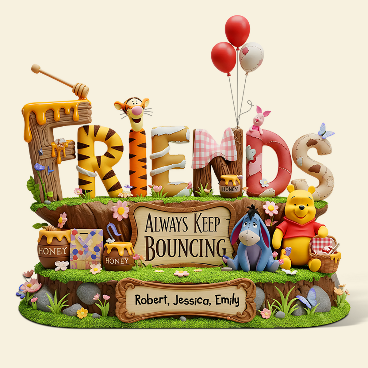 Cartoon Friends Acrylic Plaque - Personalized Gifts For Friends 02OHPU040625-Homacus