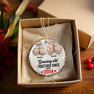 Funny Old Couple Ornament - Personalized Gift For Couple Christmas Ornament 01OHLU251025-Homacus