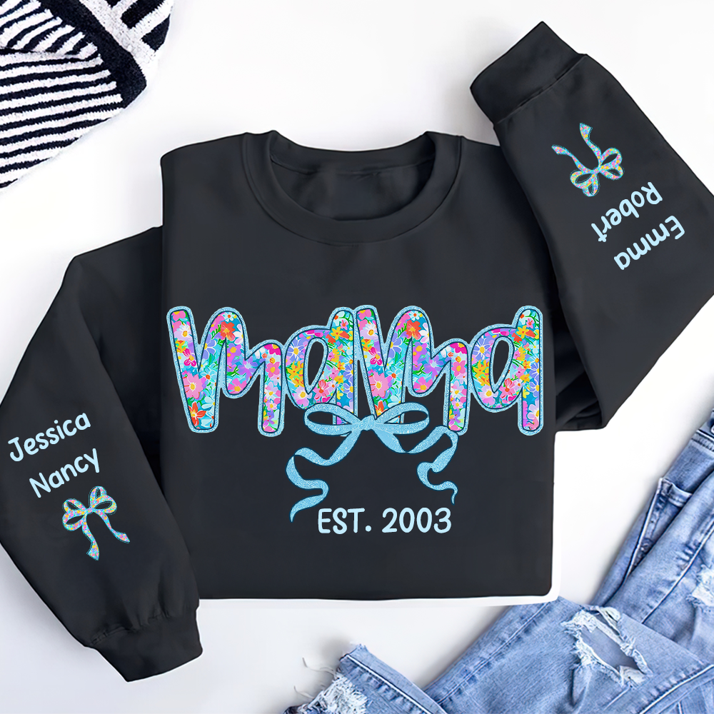 Personalized Gifts For Mom 3D Shirt Mama Flower Bow 03kapu250325-Homacus