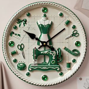 Sewing Room Hanging Wall Clock Personalized Gifts For Sewers 05PADT231225-Homacus