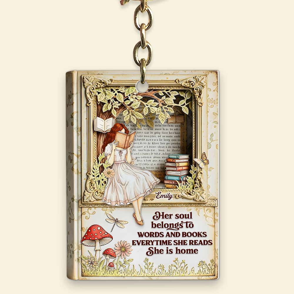 Lady Lair In A Book Acrylic Keychain, Personalized Gifts For Reading Girl 03qhpu030625-Homacus
