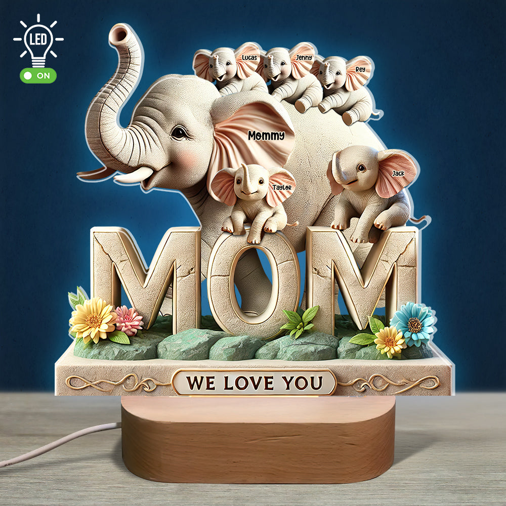Personalized Christmas Gifts For Mom Elephant LED Light 01hutn170425-Homacus