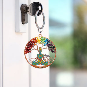 Spiritual Balance Keychain – Personalized Gifts For Yoga Lovers 03naqn130625-Homacus