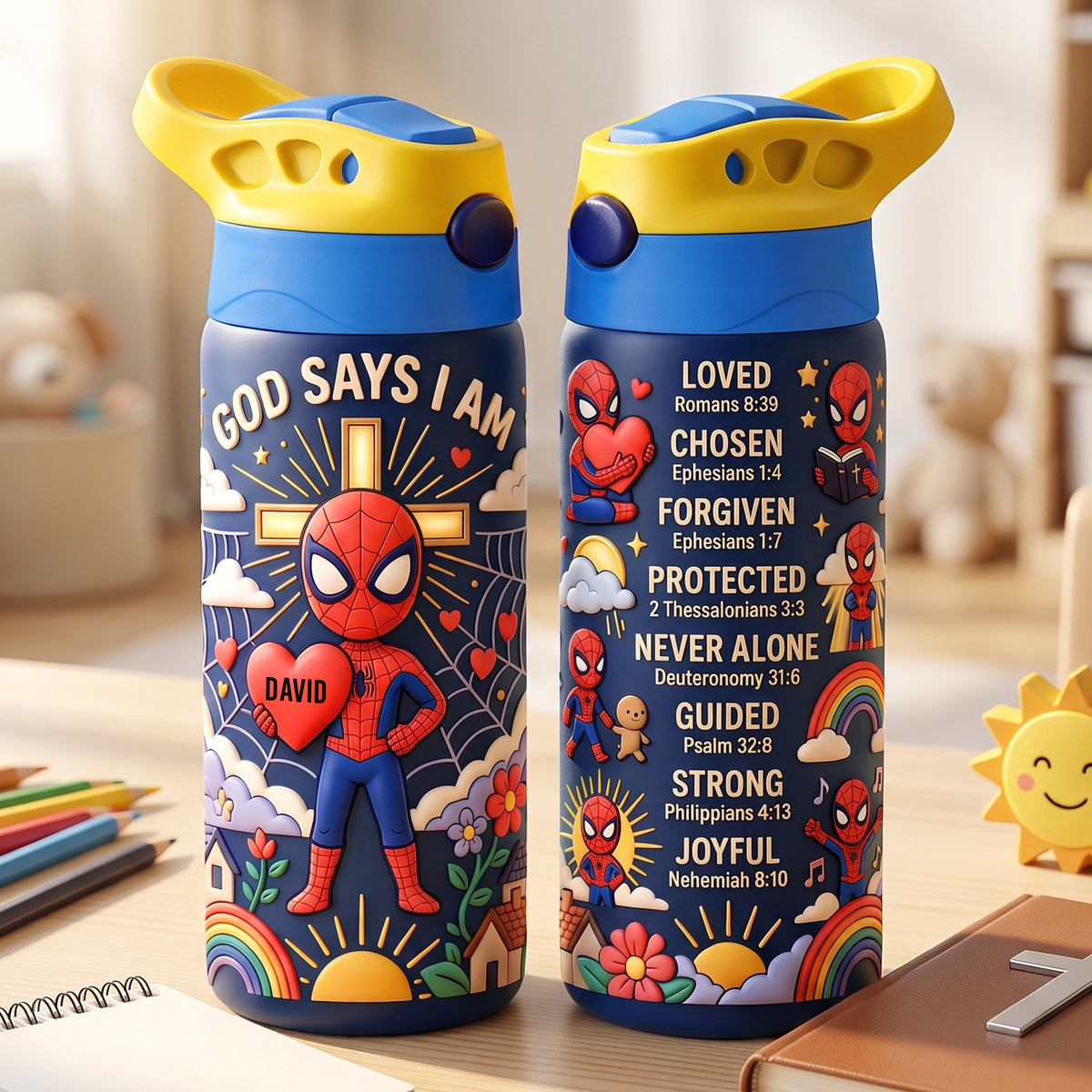 God Says Action Plaid 12oz Colorful Tumbler - Personalized Gifts For Kids 05paqn280726-Homacus