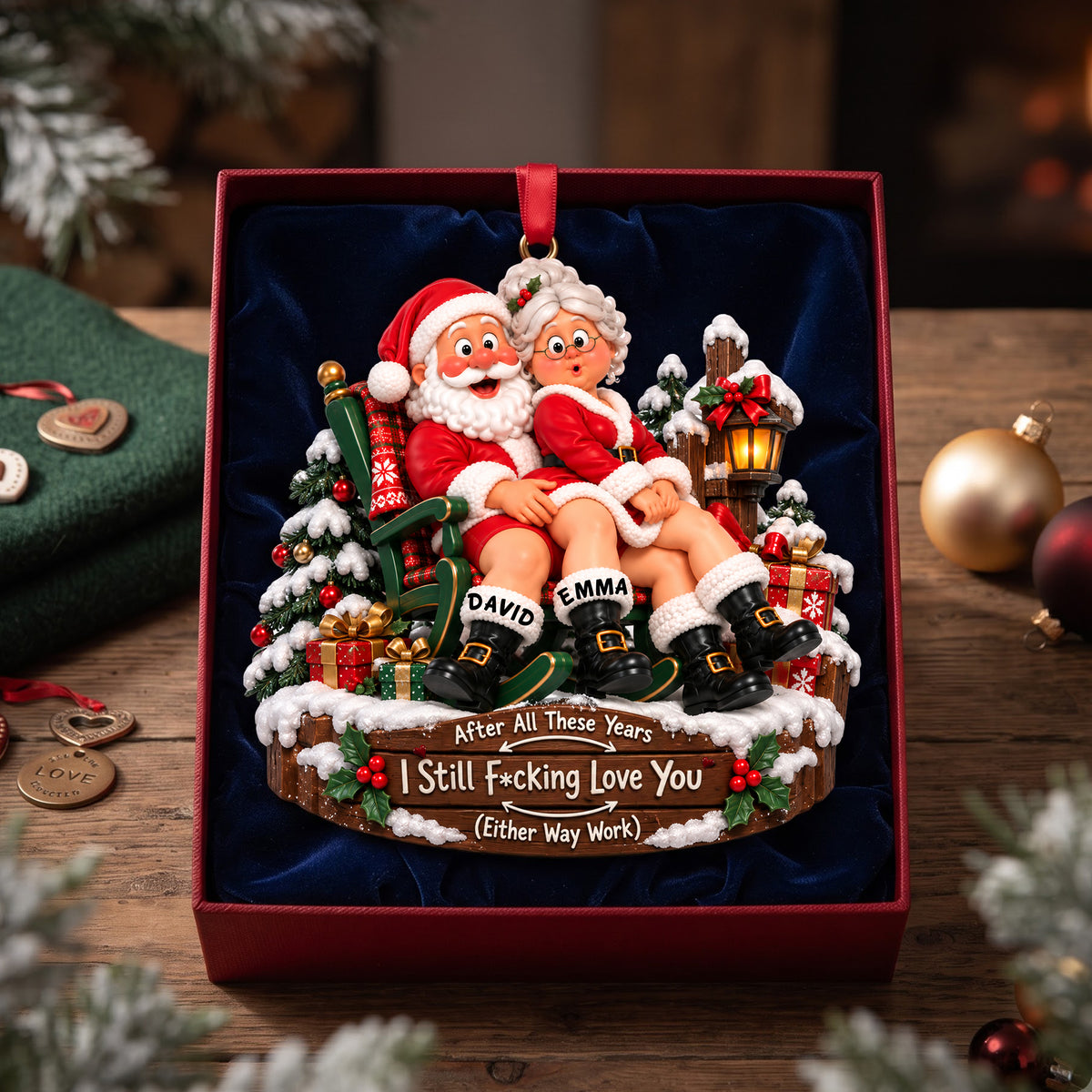 Old Couple, Same Naughty Love Ornament - Personalized Christmas Gifts For Couple 07nalu161026-Homacus