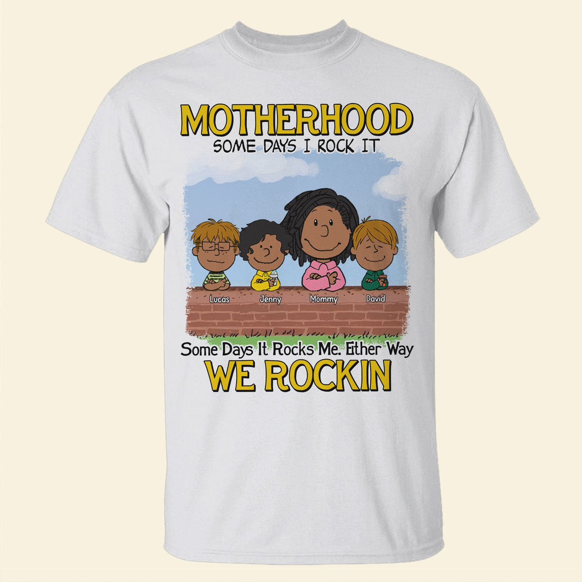 Personalized Gifts For Mom Shirt 01totn190225hh Motherhood Some Days We Rock It, Some Days It Rocks Me Either Way We Rockin'-Homacus