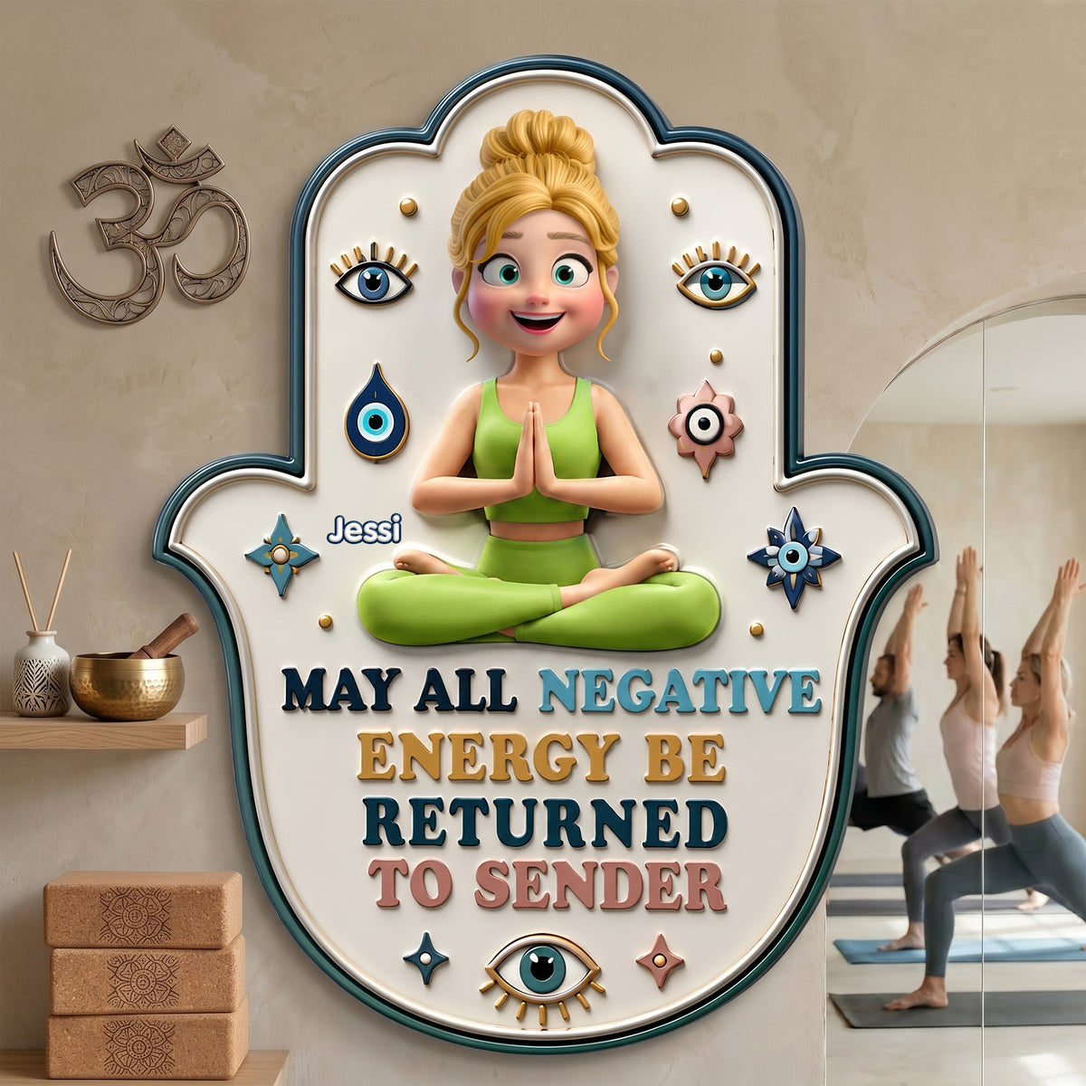 Good Vibes Metal Sign - Personalized Gifts For Yoga Lovers 04NALU180624-Homacus