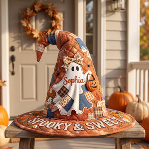 Spooky & Sweet Boo Quilt Witch Hat - Personalized Gifts For Halloween 05toqn120826-Homacus
