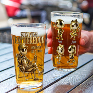 Spooky Dad and Kids Beer Glass - Personalized Gifts For Dad 01pglu280426-Homacus