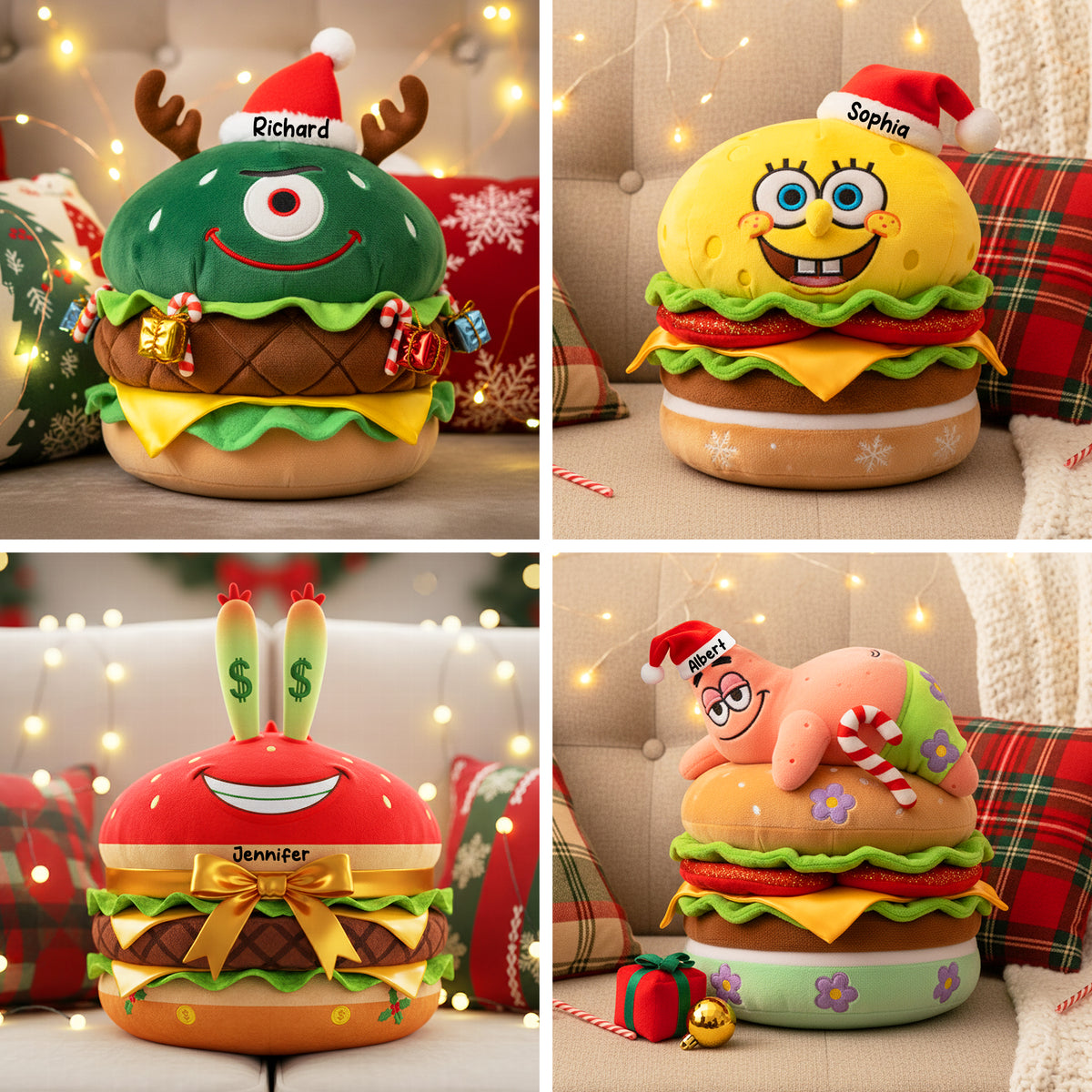 Funny Burger Custom Shape Pillow - Personalized Gifts For Kid 04PAQN101125-Homacus
