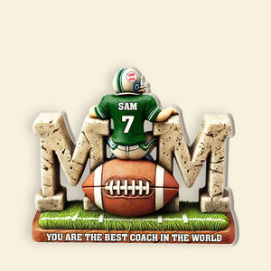 American Football Mom Plaque - Personalized Gifts For Mother 02TGMH220325-Homacus