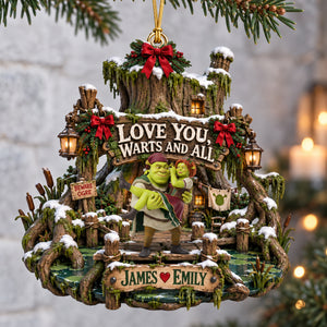 Love You, Warts And All Christmas Ornament - Personalized Gifts For Couple 04haqn240926