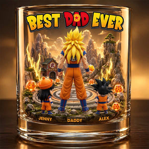 Best Power Dad Ever Round Glass Personalized Gifts For Dad 02TYDT140526-Homacus