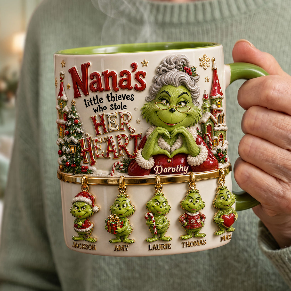 Grandma Holiday Christmas Coffee Mug - Personalized Gifts For Grandma 01nata081026-Homacus