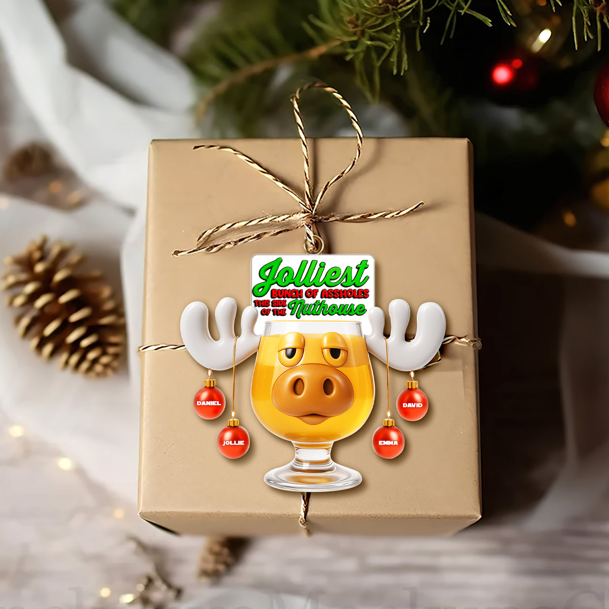 Personalized Gifts For Family, Vacation Moose Family Name Christmas Acrylic Ornament 05nalu171025-Homacus