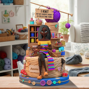 Collecting Yarn Girl Acrylic Plaque - Personalized Gifts For Knitting Lovers 01TGLU070725-Homacus