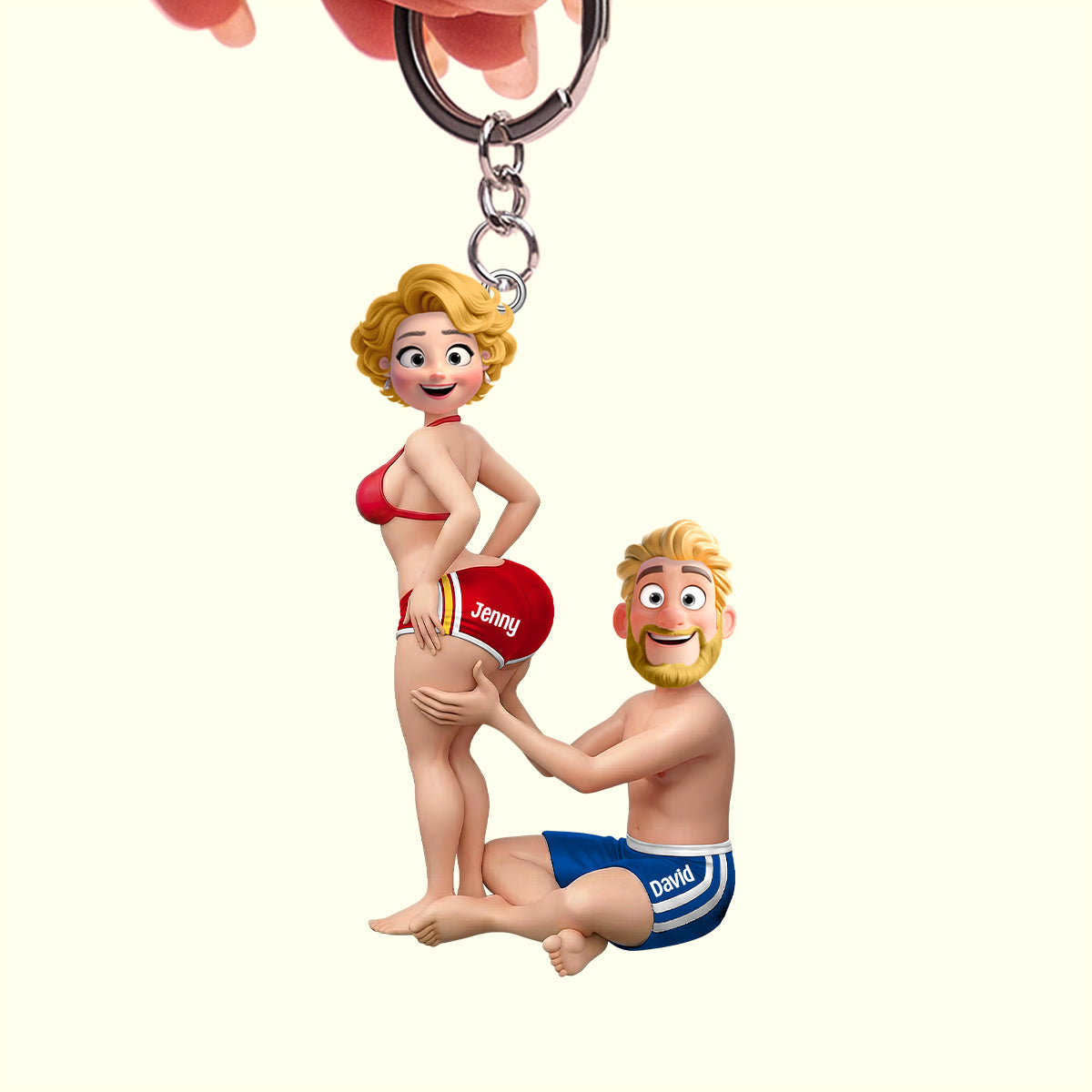 Funny Couple Keychain - Personalized Gifts For Couple Keychain 03HUTN290126-Homacus