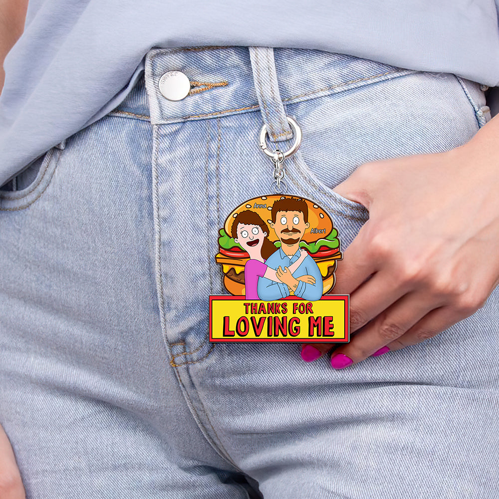 Personalized Gifts For Couple Keychain Thanks For Loving Me 06XQQN060225HG-Homacus
