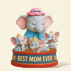 Personalized Gifts For Elephant Mom Acrylic Plaque, Happy Mom 01NAPU140425-Homacus