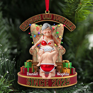 Frisky Old Couple Ornament - Personalized Christmas Gifts For Couples 04OHLU200925-Homacus