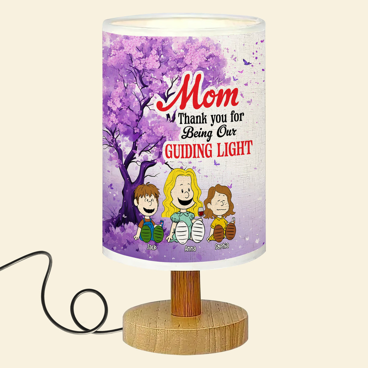 Personalized Gifts For Mom Table Lamp Thanks For Being My Guiding Light 04katn120425pa-Homacus