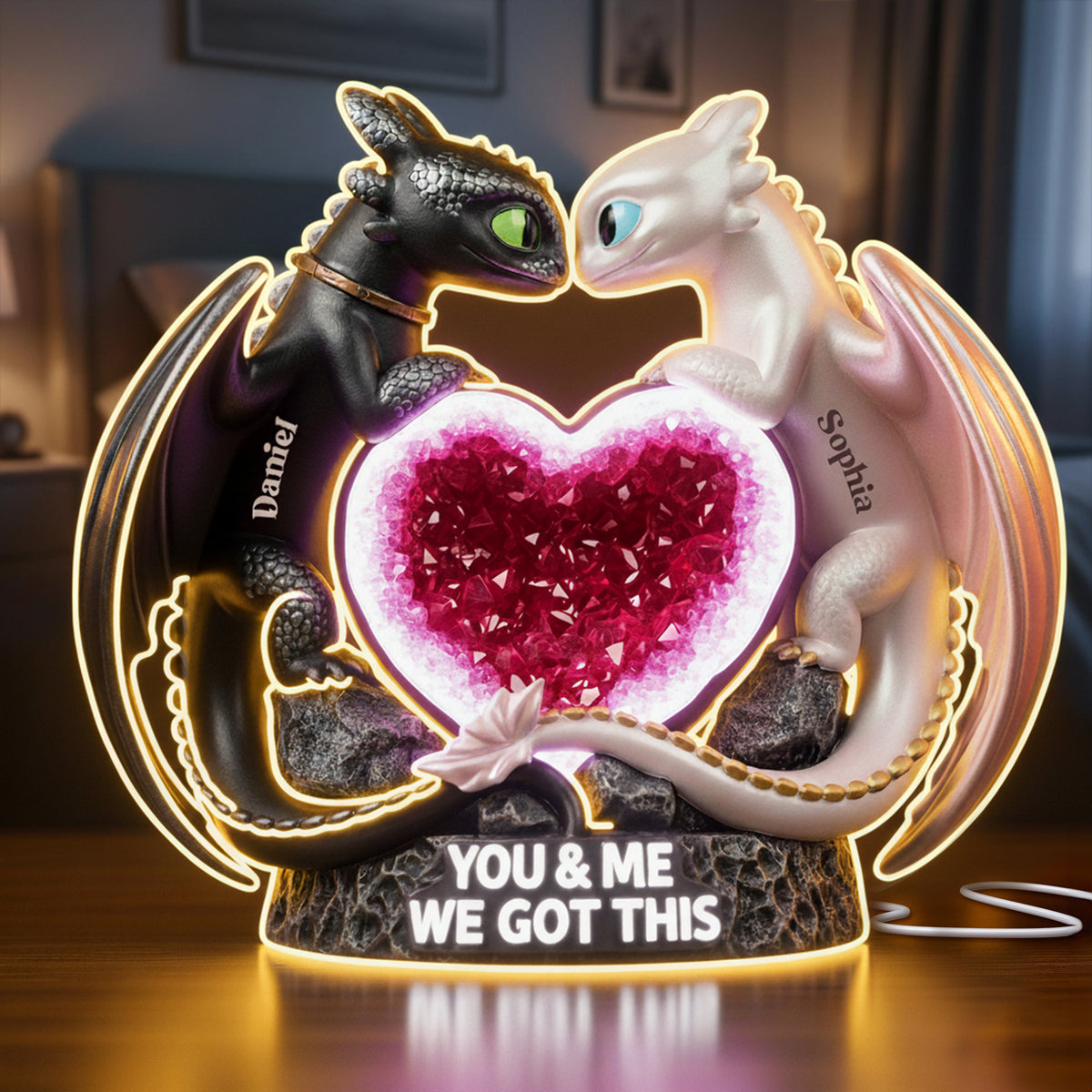 Heartflow Together Acrylic Light Box - Personalized Gift For Couples 05PGLU271125-Homacus