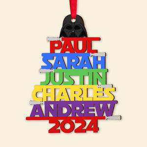 Personalized Gifts For Family Name Wood Ornament, Light Laser Sword 04natn280824-Homacus