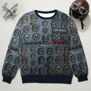 Pilot Control Panel Ugly Sweater - Personalized Christmas Gifts For Pilot 01HULU120925-Homacus